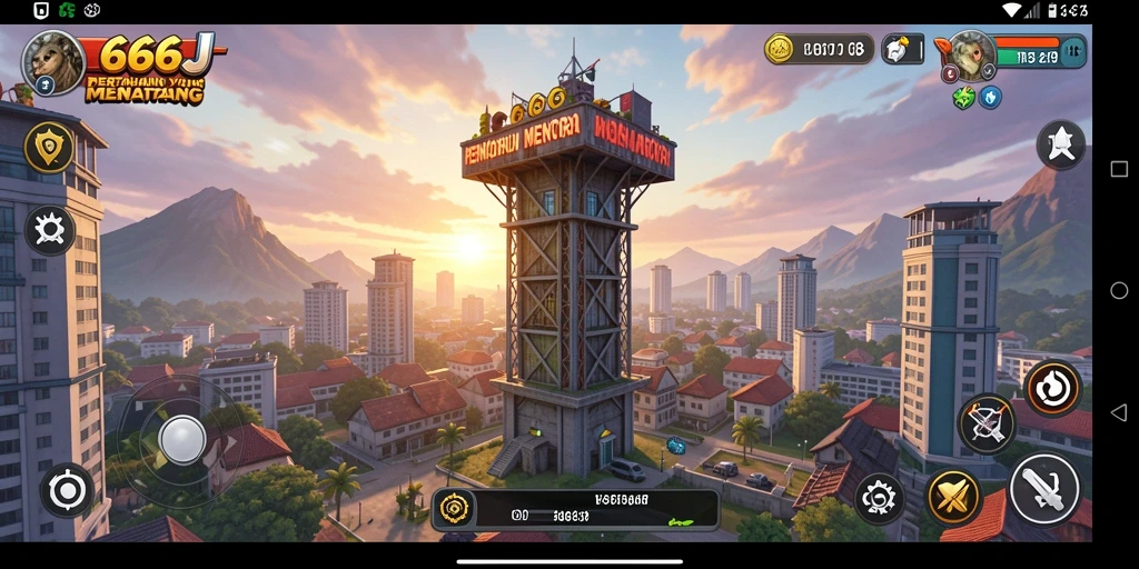 Gameplay menara pertahanan yang menegangkan dalam 666J.