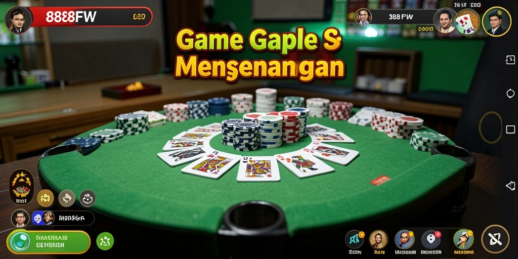 Screenshot gameplay 888FW menampilkan suasana bermain Gaple yang seru.