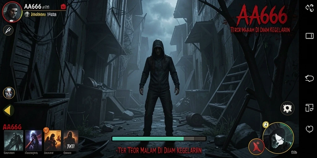 Tangkapan layar gameplay <strong>AA666</strong> menunjukkan suasana menegangkan saat menjelajahi tempat angker.
