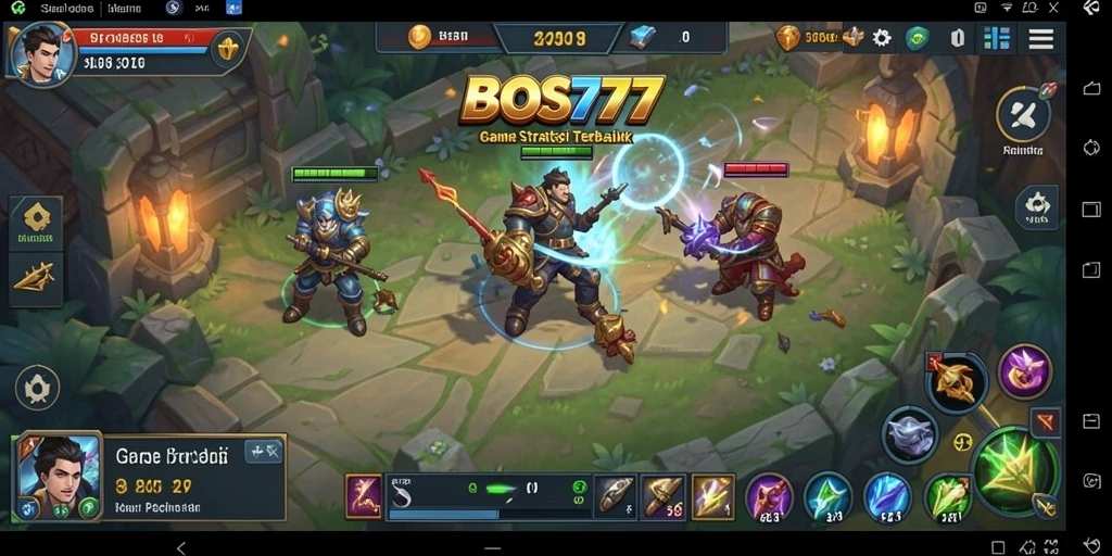 Screenshot gameplay menunjukkan pertarungan strategi yang mendebarkan.
