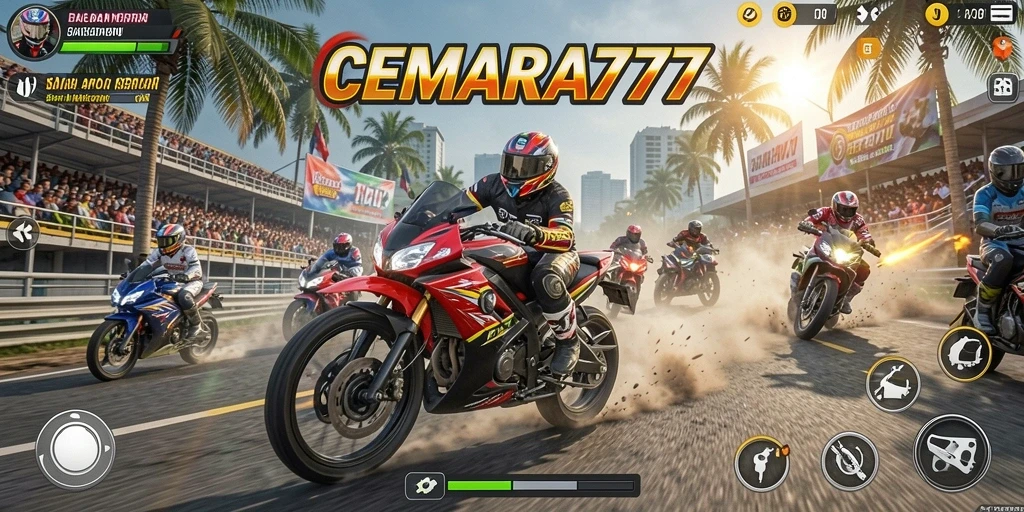 Tangkapan layar menunjukkan aksi balapan cepat dari CEMARA777.