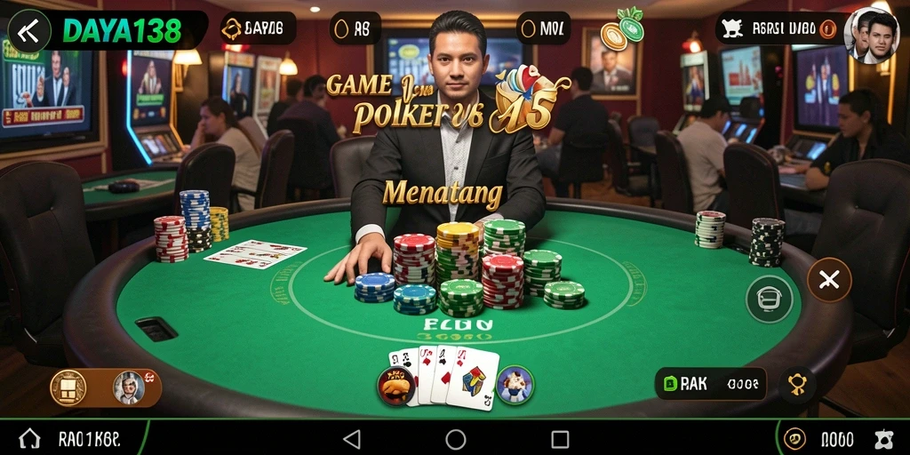 Tangkapan layar utama DAYA138 menampilkan aksi permainan poker yang menarik.