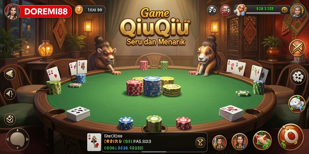 Tampilan gameplay QiuQiu yang menarik dalam DOREMI88.