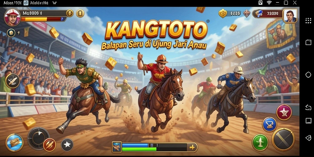 Tampilan gameplay balapan yang seru di KANGTOTO.