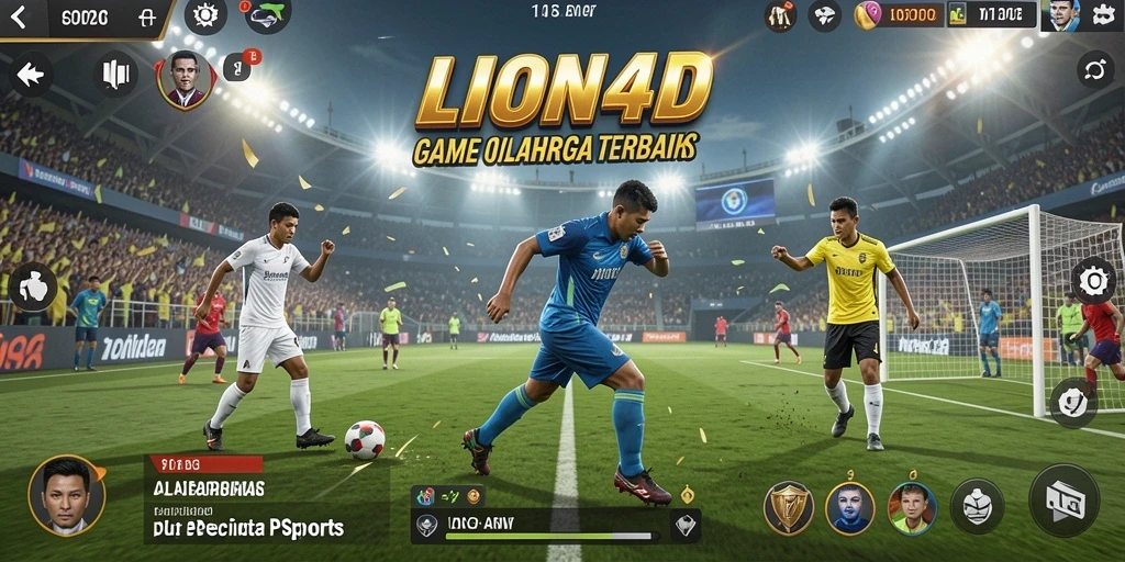 Screenshot utama LION4D menampilkan momen seru dalam pertandingan olahraga.