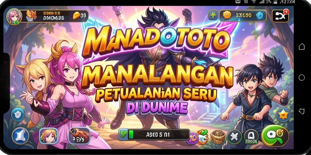 Tampilan screenshot dari <strong>MANADOTOTO</strong> yang menunjukkan pertarungan karakter Anime.