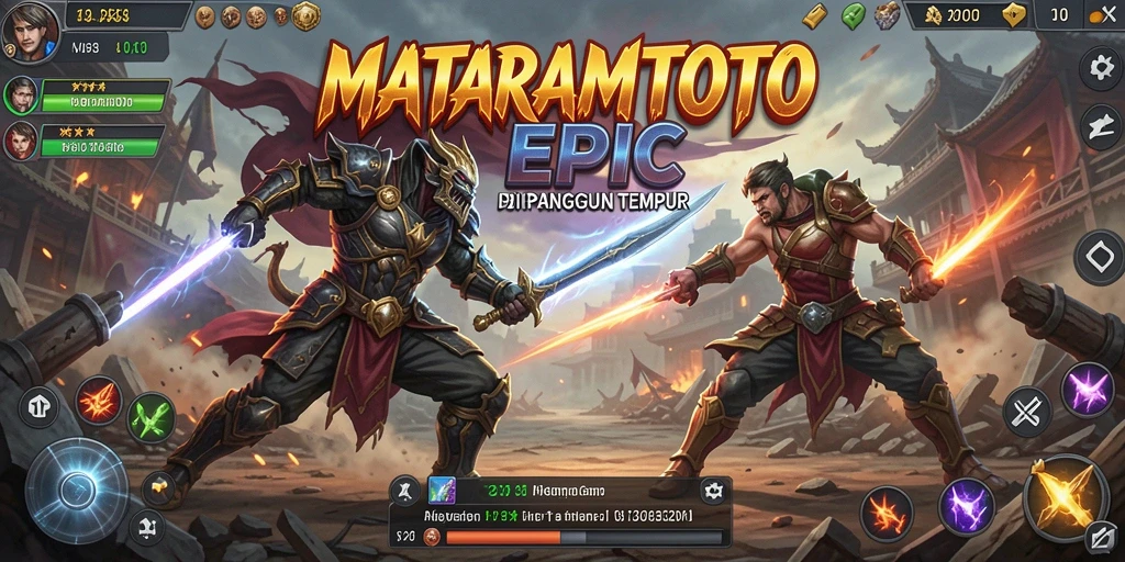 Gameplay seru di MATARAMTOTO dengan karakter bertarung yang beragam.