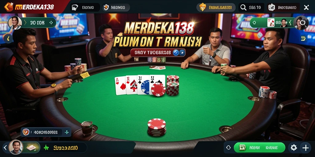 Tampilan permainan Poker yang seru dan mendebarkan di MERDEKA138.