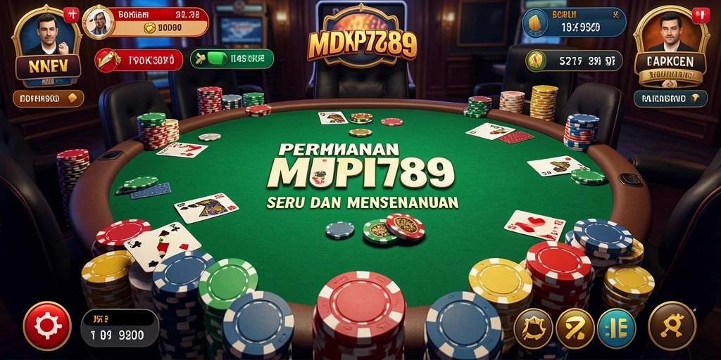 Screenshot gameplay MVP789 menunjukkan suasana permainan Poker yang mendebarkan.