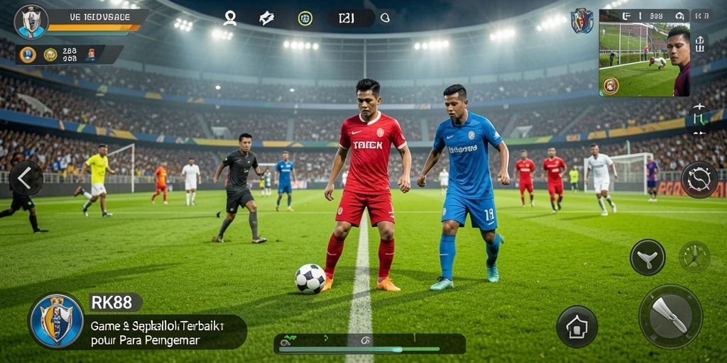 Tampilan gameplay RK88 yang mendebarkan dan penuh aksi sepak bola.