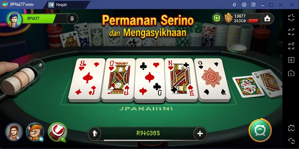 Tampilan gameplay domino yang seru dan interaktif di RP6677.