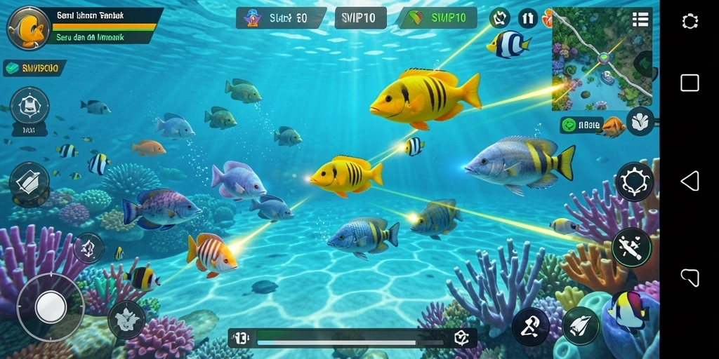 Tampilan menarik dari gameplay SVIP10 dengan berbagai ikan untuk ditangkap.